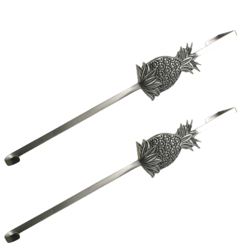 Brushed Nickel Wreath Ho - Set of 2