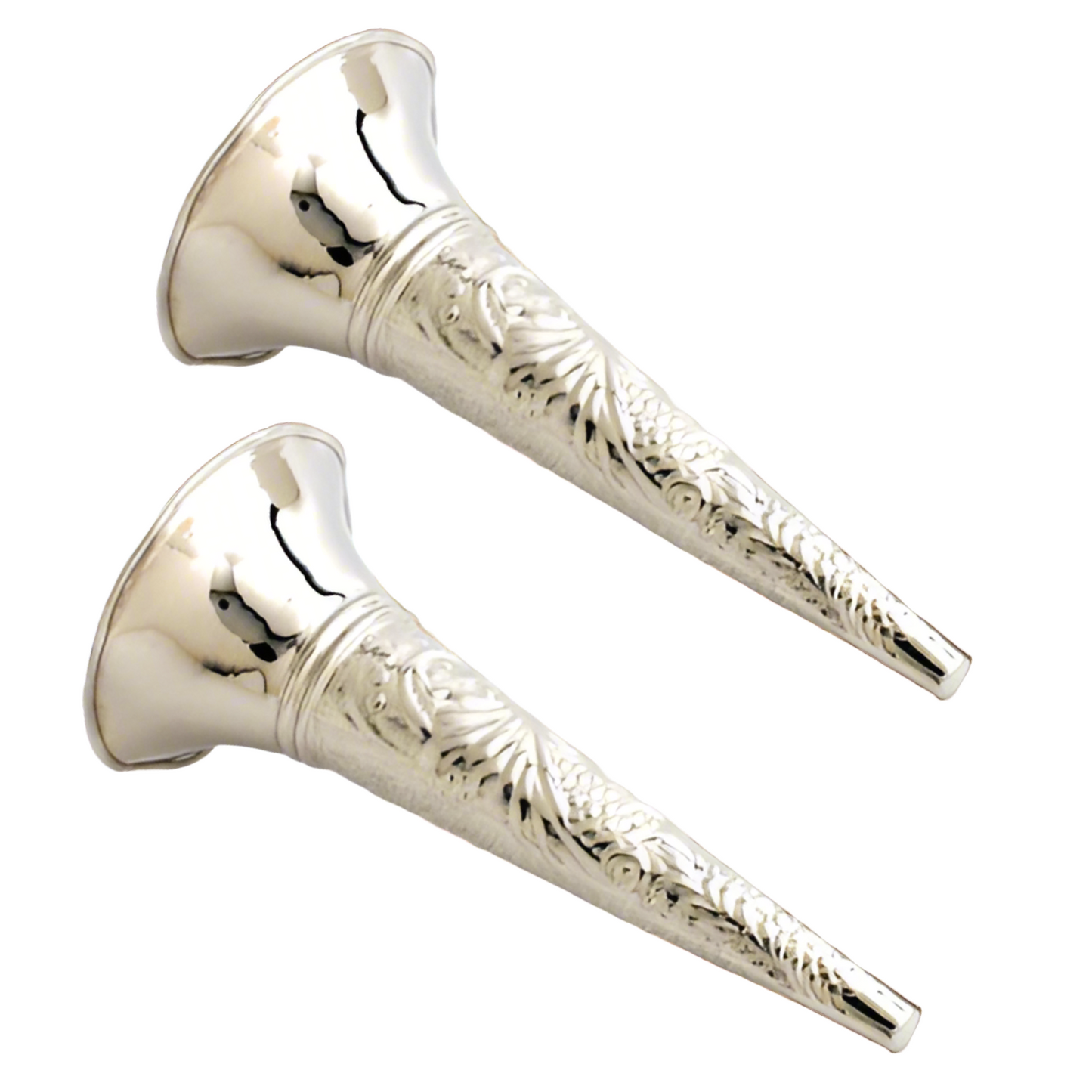 Nickel 5" Embossed Tussie Mussie - Set of 2