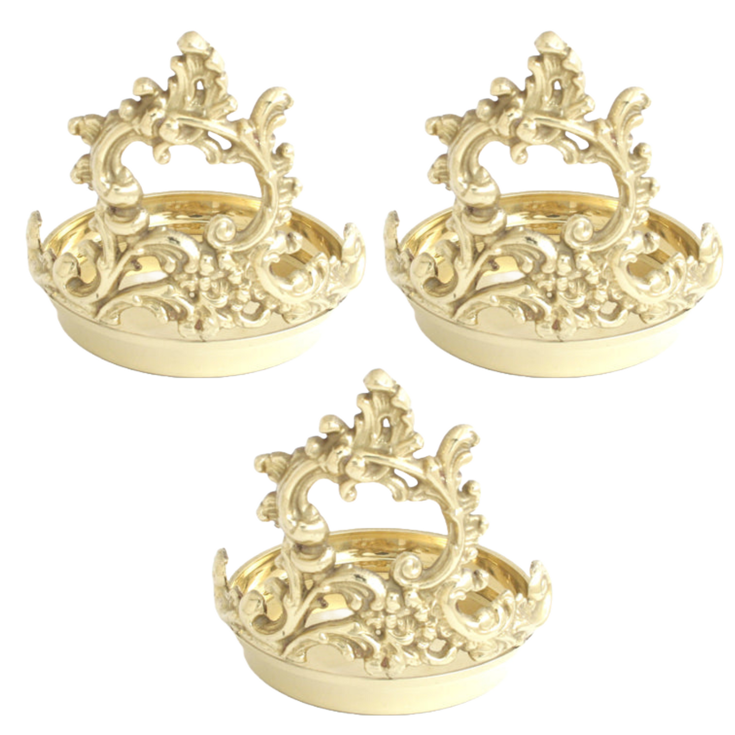3" Solid Brass Pillar Candle Holder - Set of 3