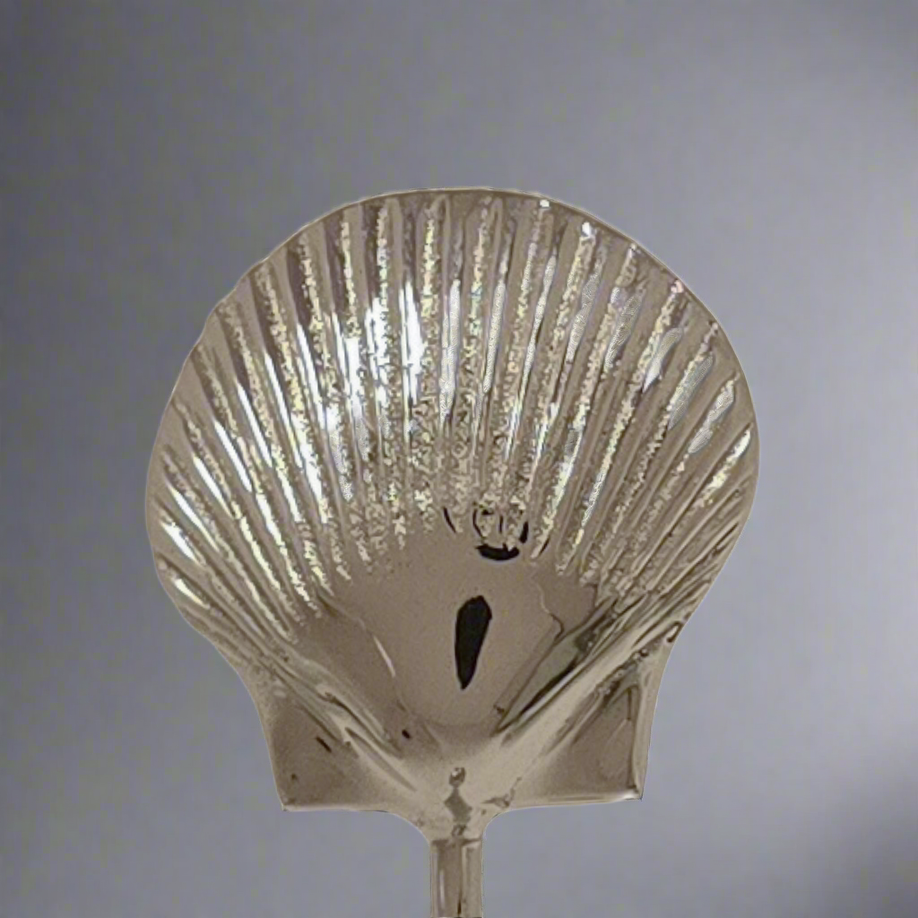 Silver Shell Table Number Holder. Nautical Buffet Menu Display - Set of 4