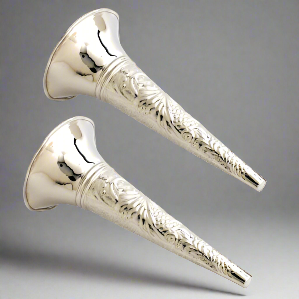 Nickel 5" Embossed Tussie Mussie - Set of 2