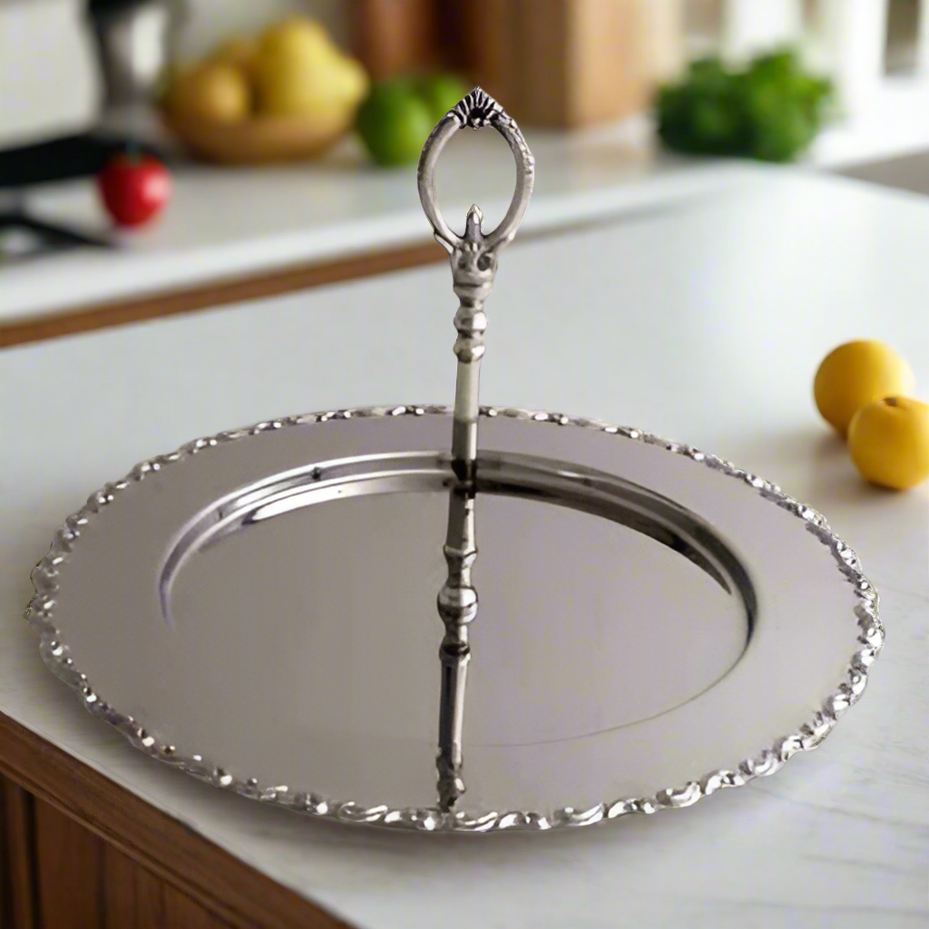 Nickel Tray With Handle