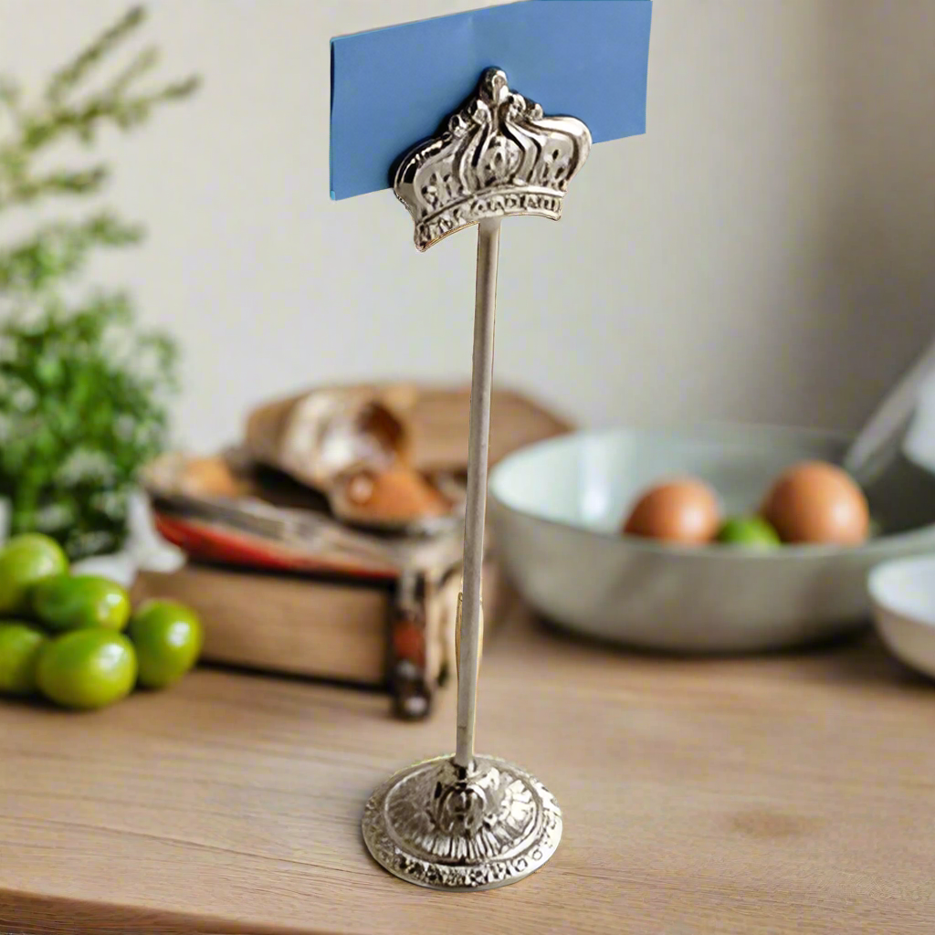 Nickel Crown Table Number Holder - Set of 2