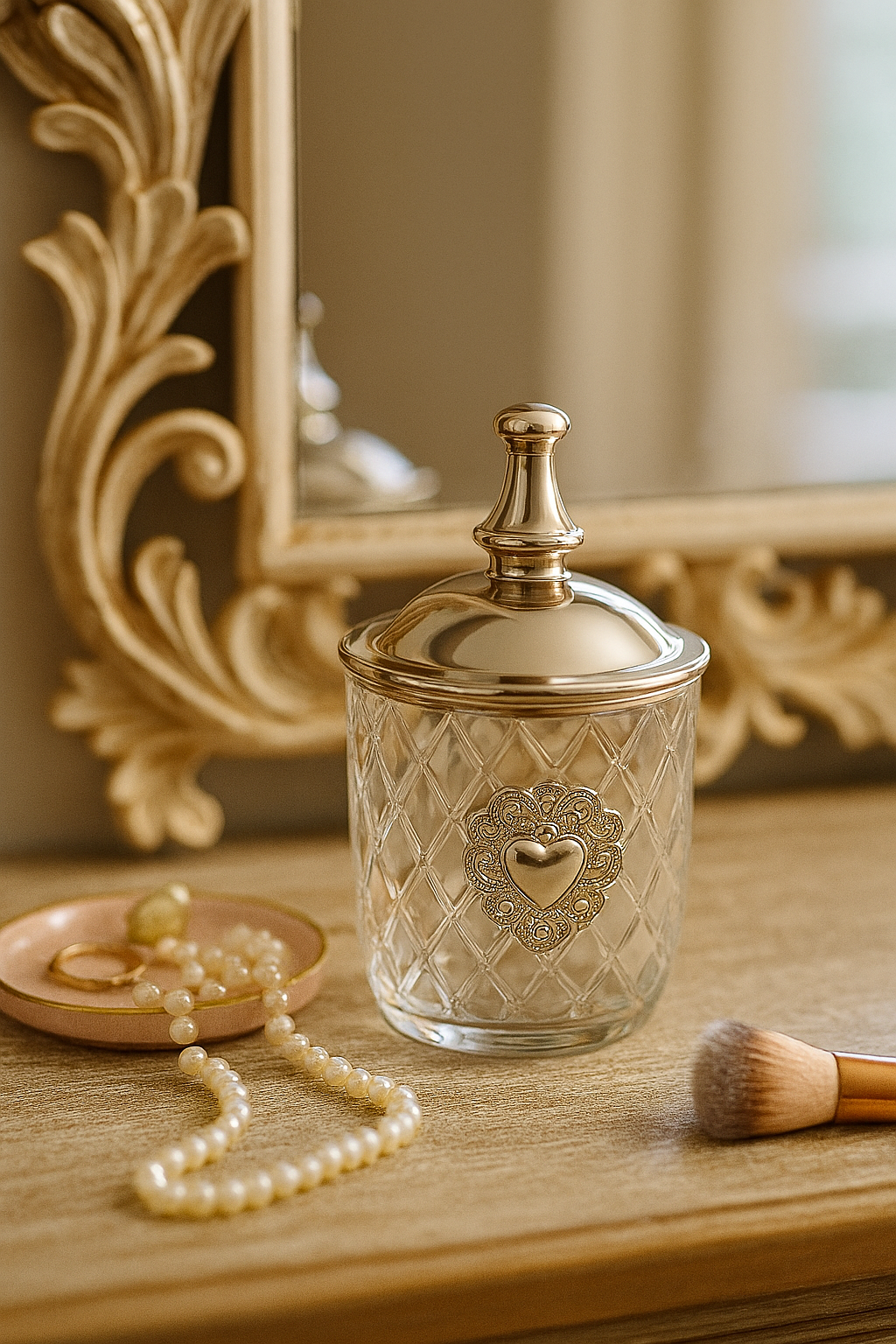 Nickel Jar With Heart - Set of 2