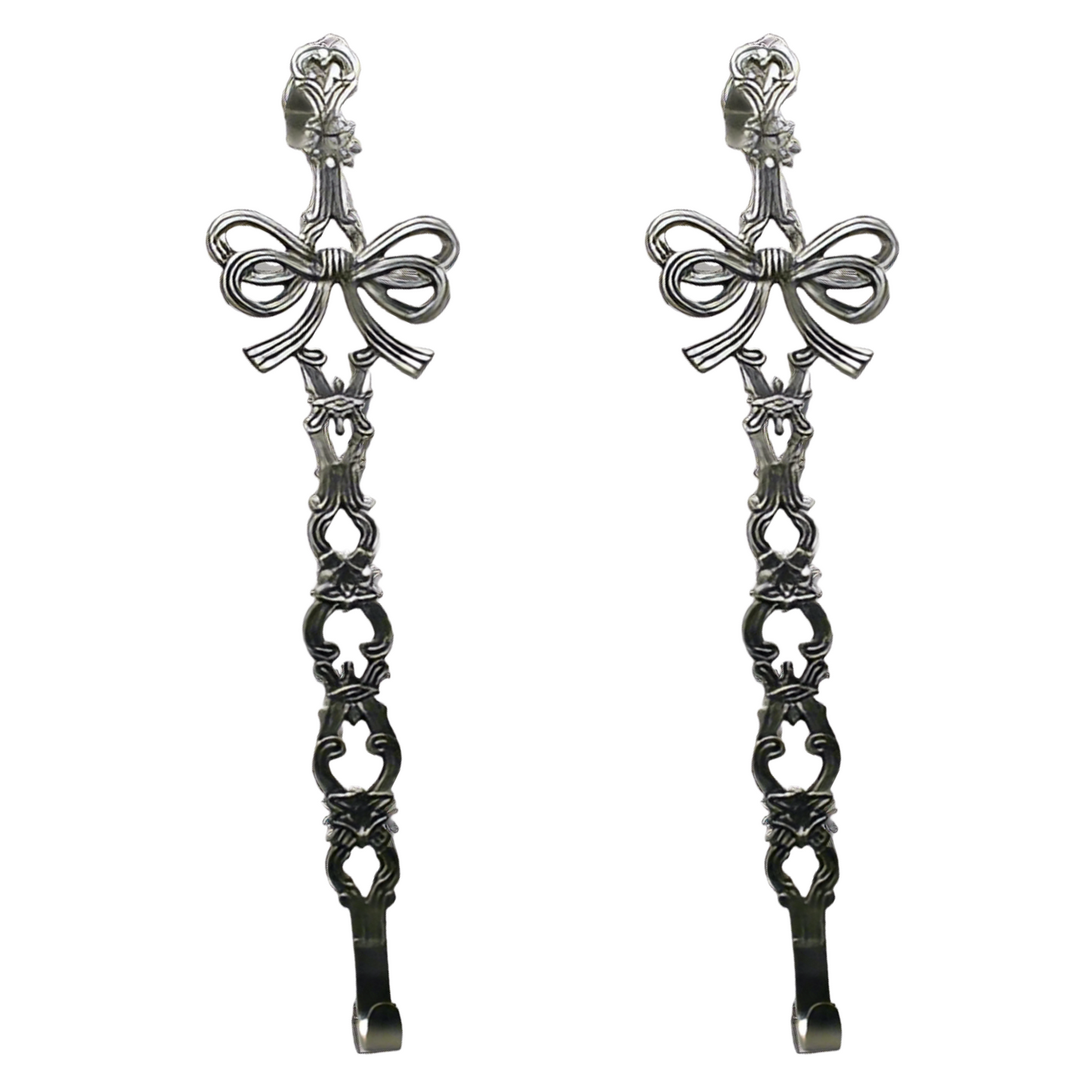 Brushed Nickel Wreath Ho - Set of 2