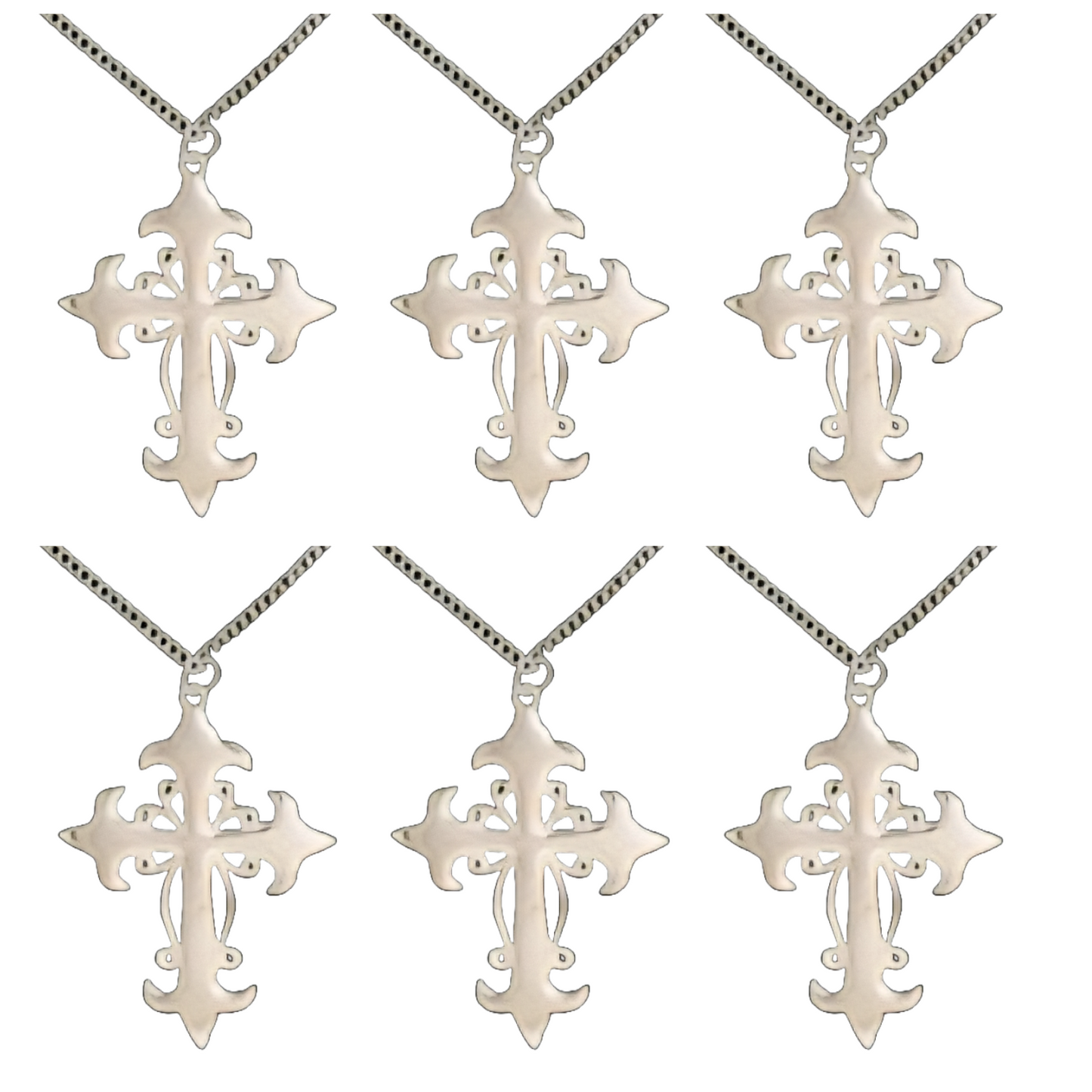 Nickel Cross Necklace - Set of 6