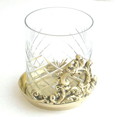 Brass Base With Glass - Set of 3