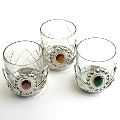 Nickel Votive Holder Asst - Set of 3