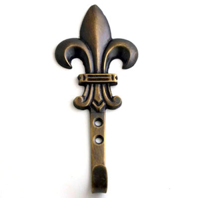 Bronze Fleur De Lis Hook - Set of 4