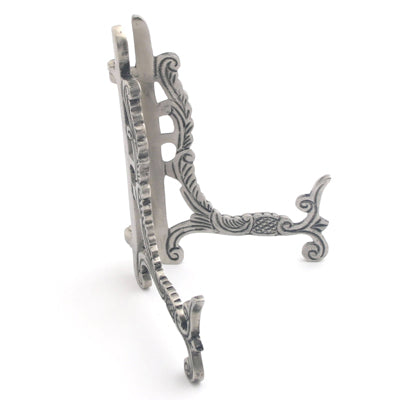 Pewter 5" Easel, Saucer Holder, Photo Stand, Buffet Menu Display - Set of 2