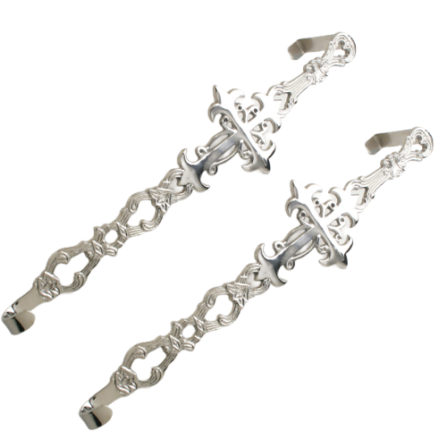 Nickel Wreath Holder with Cross - Set of 2