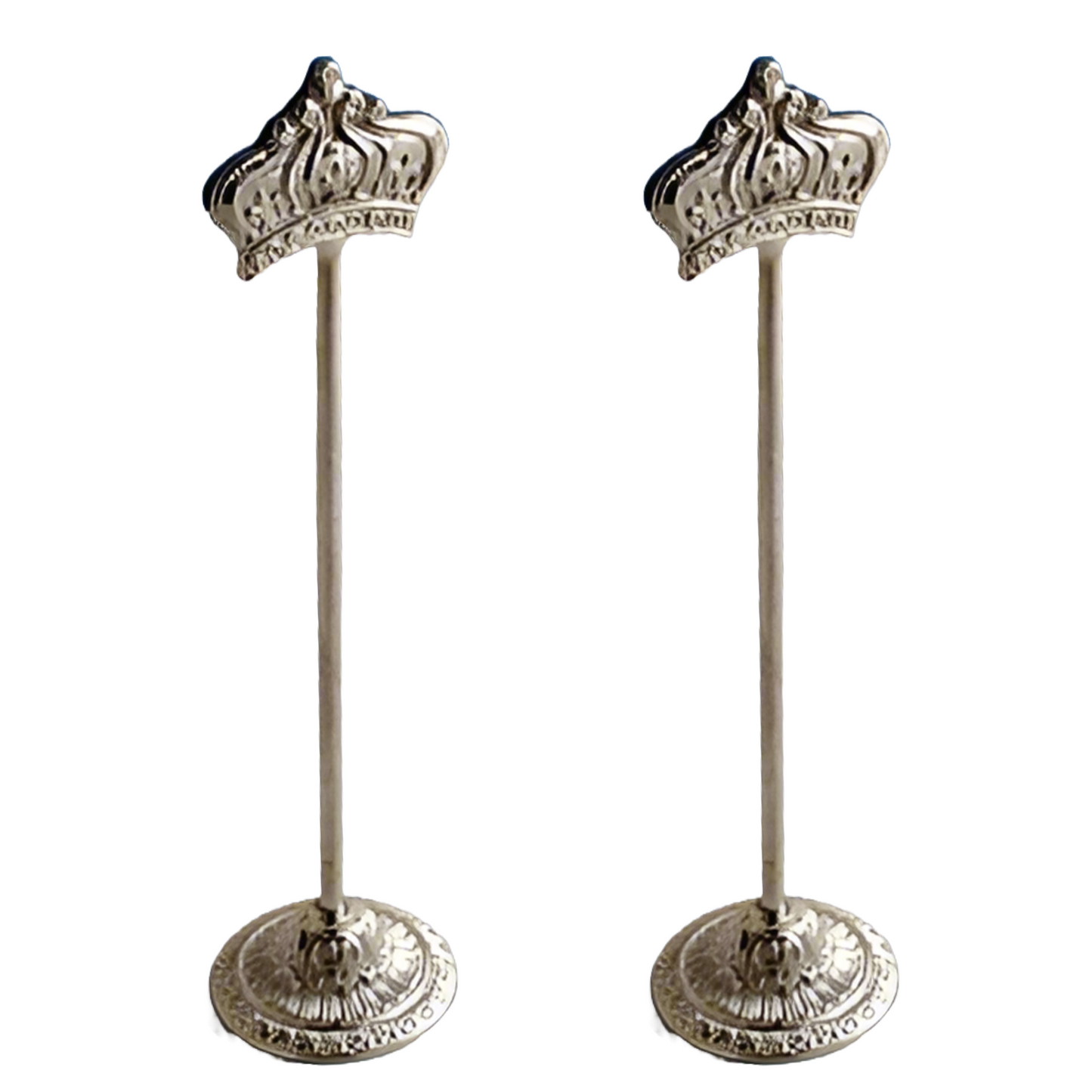 Nickel Crown Table Number Holder - Set of 2