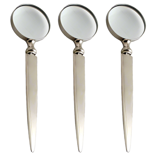Silver Magnifying Glass with Letter Opener 7.5"L - Set of 3