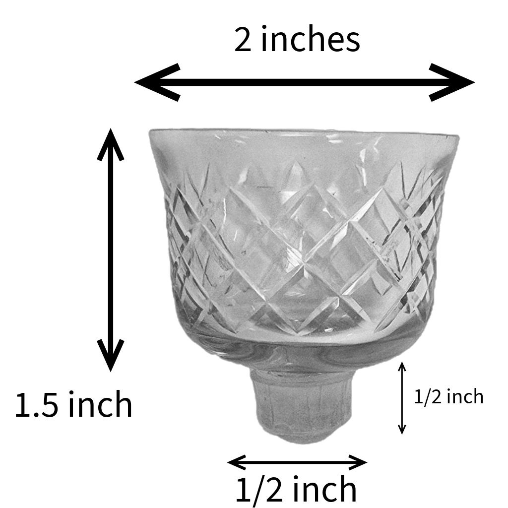 Etched Glass Tealight Adapter with Peg. Set of 6 Tea Light Holders.