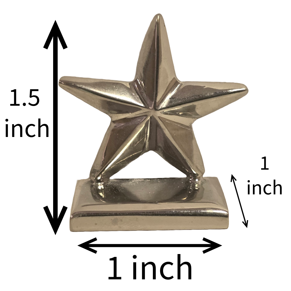 Star Place Card Holders, Set of 6,  1.5” High Table Number Holders for Weddings, Parties, Holidays & Events – Star Design – Photo, Menu, or Note Stand