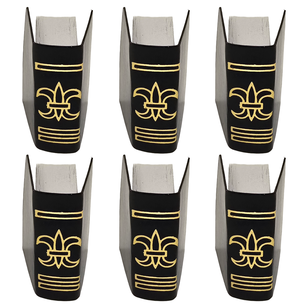 Dollhouse Miniature Books / Bibles - Set of 6 – 1:12 Scale Black Hardcover with Blank Pages. – Miniature Notebooks with Fleur de Lis Emblem for Dollhouse Library, Church, Study, or Bible Display