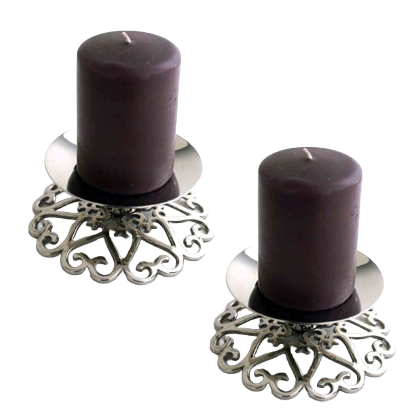 Nickel Pillar Holder - Set of 2