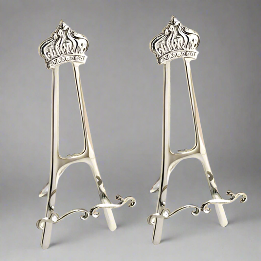 Nickel Easel With Crown - Set of 2