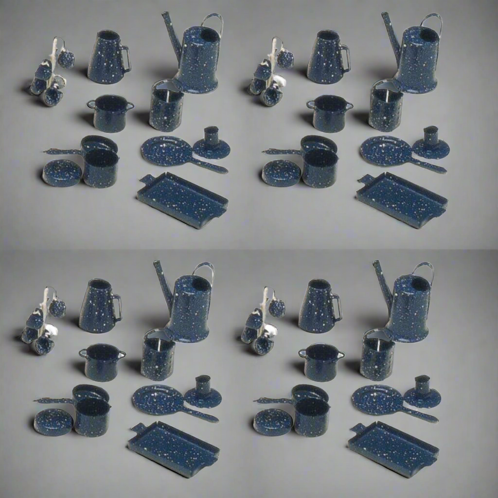 Miniature Blue Tin Set - Set of 36