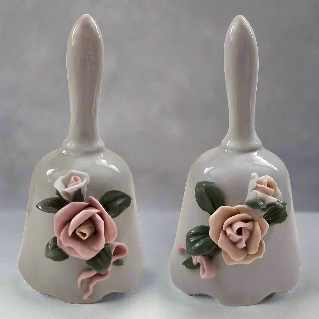 Porcelain 5"H  Floral Bells - Set of 6 -