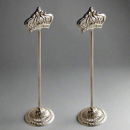 Nickel Crown Table Number Holder - Set of 2