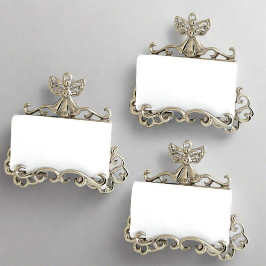 Nickel Business Card Holder - Set of 3, Guardian Angel.