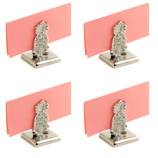 Silver Pineapple Place Card Holder - Set of 4