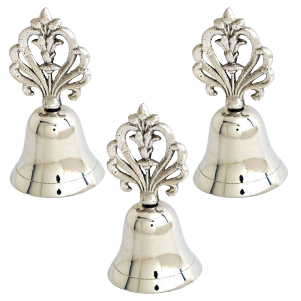 Nickel 4" Victorian Bell - Set of 3