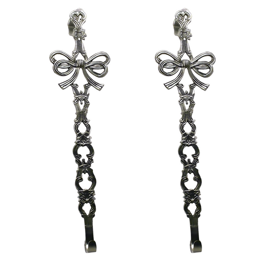 Brushed Nickel Wreath Ho - Set of 2