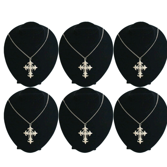 Nickel Cross Necklace - Set of 6