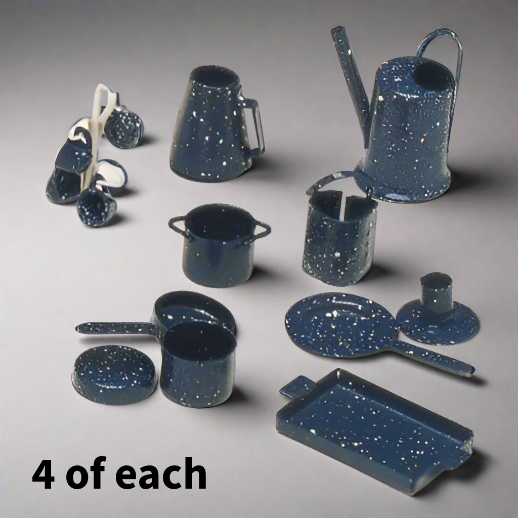 Miniature Blue Tin Set - Set of 36