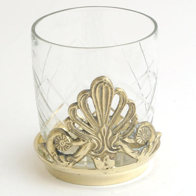Glass Cup On Base - Set of 3