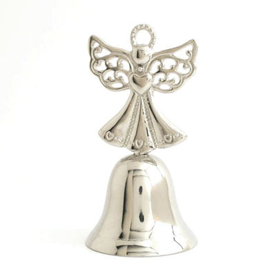 Nickel Lg. Angel Bell - Set of 3