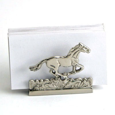Nickel Horse Card Holder - Set of 3
