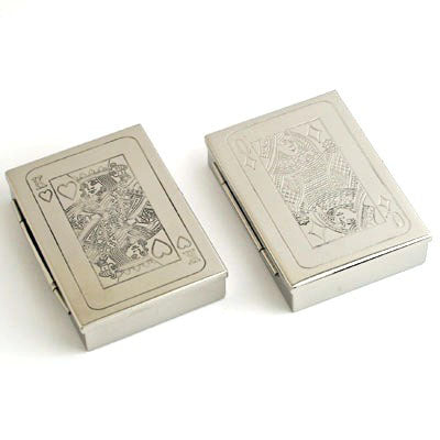 Nickel Playing Card Box - Set of 2