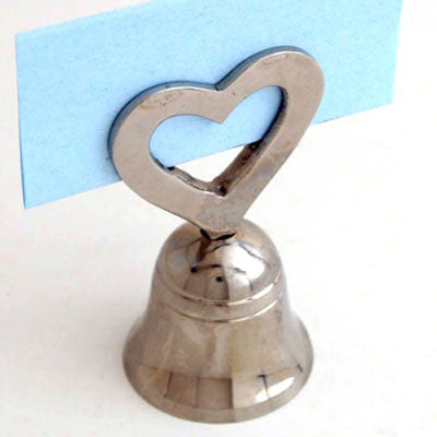 Nickel Place Card Holder Bell - Set of 4
