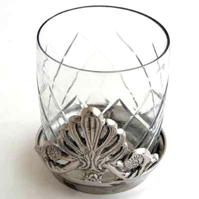 Nickel Base & Glass Cup - Set of 3