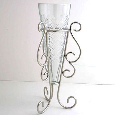 Nickel/Glass Flower Vase