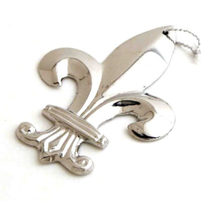 Nickel Fleur De Lis Ornament. - Set of 12