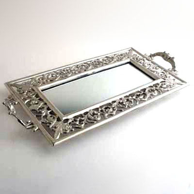 Nickel Tray With Mirror