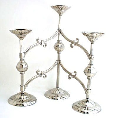 Silver 16" H Adjustable Triple Taper Unity Candle Holder with Adjustable Swivel Arms. Candelabra Centerpieces for Wedding. Home Decoration and Fireplace Mantle Accessory. Tarnish Resistant