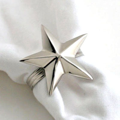 Nickel Star Napkin Ring - Set of 4