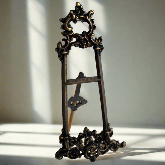Bronze 15" Easel Victorian Wedding Portrait Stand.