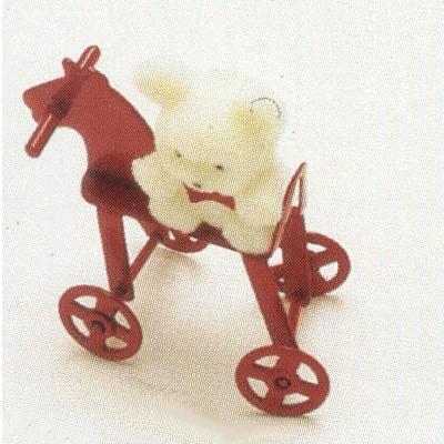 Miniature Bear On Horse - Set of 6