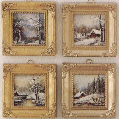 Winter-Gold Frame - Set of 4